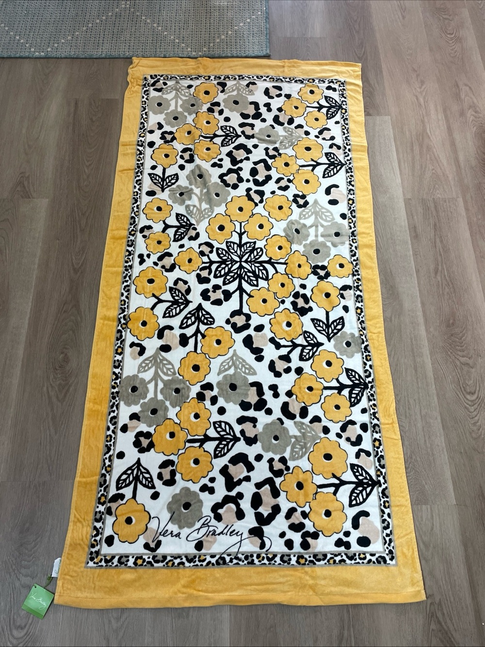Retired Vera Bradley Yellow Floral Beach Towel